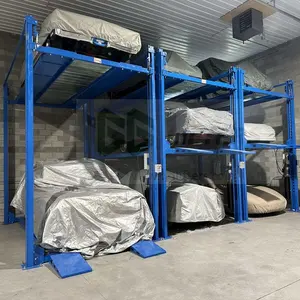 Triple Stacker And 4 Post Hydraulic Car Elevator High-Capacity Parking Lift System For Car Parking Lot