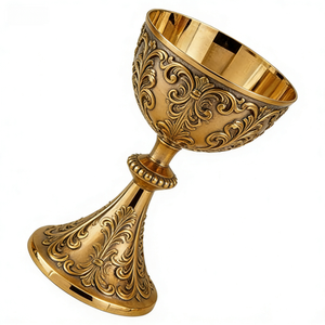 Cáliz de Iglesia Clásico Personalizado de Latón, Copa Religiosa de Alta Calidad para Ceremonias Religiosas - Product Image 4