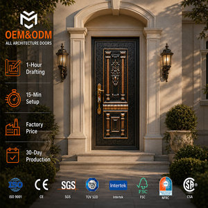 Puerta <span class=keywords><strong>de</strong></span> Entrada Pivotante <span class=keywords><strong>de</strong></span> Acero y Metal Forjado, Diseño Moderno y Elegante, Antirrobo, Fabricación Personalizada Dedun - Product Image 1