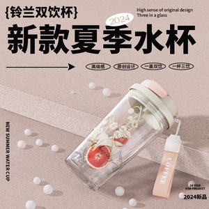 Lily Of The Valley Plastic Cup 500Ml Bpa Free With Straw For Women Travel Drinkware - Product Image 4