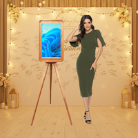Photomaton rétro en bois double face pour iPad DSLR, compatible avec les iPad de 11, 12,9 et 13 pouces, adapté aux fêtes et aux événements