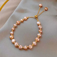 Bracelet tendance et sexy pour femme, avec perles baroques naturelles d'eau douce, plaqué or 24 carats, idéal pour un anniversaire ou une fiançailles