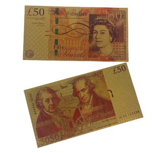 Billete de Banco de Oro de Libras Esterlinas del Reino Unido, Réplica Personalizada de la Reina Isabel, 2024 - Product Image 4