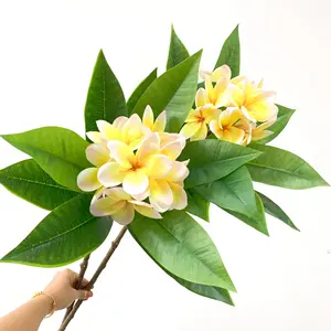 Artificial frangipani flower single branch 3D printing feel egg bouquet living room simulation flower garden landscape