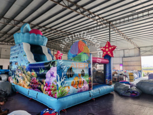 Nouveau Château <span class=keywords><strong>Gonflable</strong></span> Commercial Thème Sirène 2026 en PVC, Aire de Jeux <span class=keywords><strong>Gonflable</strong></span> avec Toboggan pour Filles - Product Image 2