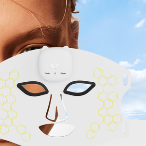 Masker terapi listrik pintar, anti Penuaan, TERAPI leher wajah, lampu led inframerah merah biru, terapi, nirkabel, untuk wajah jerawat - Product Image 2