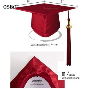 2025 Venta al por mayor barato granate brillante académico graduación bata Bata y gorra - Product Image 6