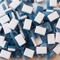 Ensemble de Mahjong Américain de Luxe 160 Tuiles, Fond Océanique Marbre Bleu, Thème Coquillages Côtiers Premium, Coffret Cadeau de Jeu de Société Western Designer