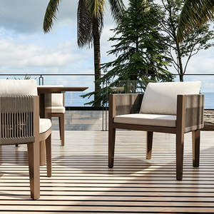 Poltrona da Giardino Contemporanea in Lega di Alluminio Resistente alle Intemperie con Braccioli per Club Privati e Ville - Product Image 1