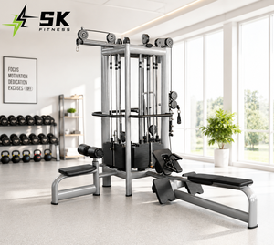 Macchina Professionale SK per Allenamento di Forza, Stazione Multipla a 4 Postazioni con Lat Pulldown e Low Row, Attrezzatura da Palestra di Grado Commerciale - Product Image 1