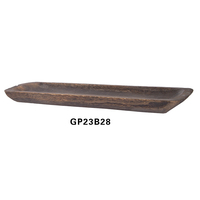 Plateau décoratif artisanal moderne en bois naturel carbonisé poli, plat irrégulier, pour la maison, le café, la table, rangement personnalisé