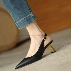 Baotou <b>Dance</b> Sandals Spring/Summer New Fairy Wind Pointy Thin Back Empty Single Shoe Women's High <b>Heels</b> - Product Image 6