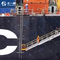 Échelle de pilotage marine approuvée SOLAS, corde en sisal, marches en bois avec base en caoutchouc et écarteur