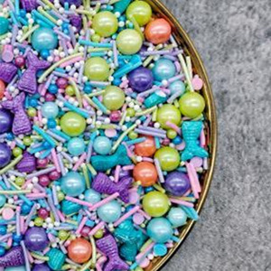 Botella de 100g Suministros de panadería Sugar Pearl Bean Topper para pasteles Comestibles Mermaid Tails Cake Sprinkles Comestible Cake Art - Product Image 2