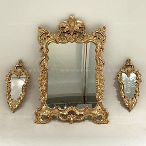 Mobilier de luxe, style <span class=keywords><strong>baroque</strong></span>, table <span class=keywords><strong>console</strong></span> de couloir dorée, table <span class=keywords><strong>d</strong></span>'<span class=keywords><strong>entrée</strong></span> royale et miroir - Product Image 3