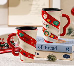 Nueva Taza de Cerámica Navideña 2026, Linda Taza de Café con Diseño Creativo de Santa Claus y Tapa, Venta al por Mayor para las Fiestas - Product Image 4