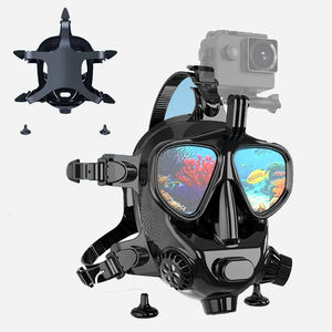 Tam yüz silikon dalış maskesi şnorkel seti dalış gözlük maskesi tüplü dalış ekipmanları bağlı sualtı solunum cihazı - Product Image 2