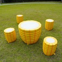 Ensemble de jardin coloré en résine pour adultes, motif fruit du dragon, avec table ronde et chaises en forme de fruits pour repas en extérieur