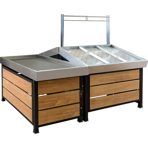 Présentoir Commercial Premium en Acier et Bois pour Fruits et Légumes – Rayonnage Gondole pour Supermarché - Product Image 2