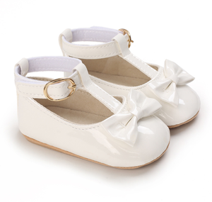 Nueva Llegada, Zapatos Planos Mary Jane para Niñas Pequeñas, Elegantes Zapatos de Fiesta Blancos de Algodón Impermeables con Lazo y Suela de Goma - Product Image 2