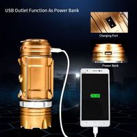 Lanterne de camping / Lampe LED d'extérieur pliable rechargeable (charge USB) Lampe de secours certifiée IP65