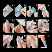 Kit de films réutilisables en PMMA pour ongles, 5 formes (amande, stiletto), pour extension d'ongles, kit de formes pour polygel, gel de construction, outils de nail art, gel double forme