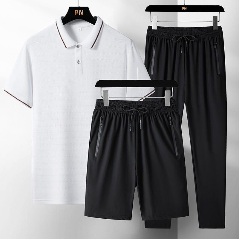 White [T-shirt] + Black [ boxer shorts set of three]