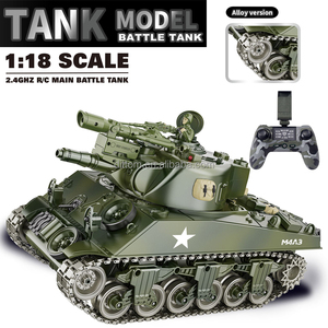 1/18รถถัง <span class=keywords><strong>sherman</strong></span> Metal แทร็ค2.4G & APP WiFi RC แทงค์สูบบุหรี่ต่อสู้ - Product Image 2