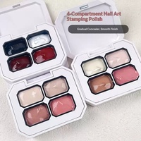Palette de gel à tamponner 4-en-1 pour ongles - Gel à tamponner haute pigmentation pour effets French Manucure et Ombre, Fournitures professionnelles pour le nail art