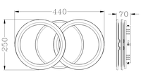 Plafonnier mural LED moderne blanc à 2 anneaux 35W, télécommande, changement de couleur, intensité variable, écologique, pour salon, chambre, couloir