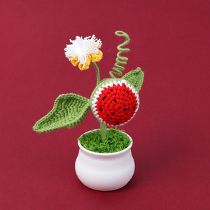 <span class=keywords><strong>Maceta</strong></span> blanca de hojas de árbol frutal de ganchillo de varios colores de diseño creativo, venta al por mayor, graduación de punto de lana, alta de Halloween - Product Image 3