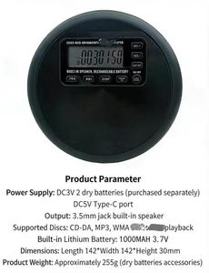 Reproductor de CD portátil personalizado de fábrica con protección antiprobables de fallos, pantalla LCD y conector para auriculares para escuchar música - Product Image 6