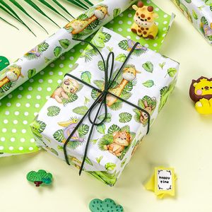 Baby Animal <b>Wrapping</b> <b>Paper</b> Jungle Theme 17 Inch X 16.5 Feet Eco-Friendly Gift Wrap Baby Shower Craft Use - Product Image 2