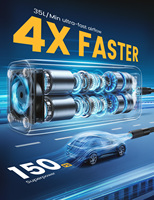 Lamicall VHEP02 ODM Compresseur d'air puissant pour camionnette, 150 PSI, pompe à air électrique 6000 mAh, sans fil, portable