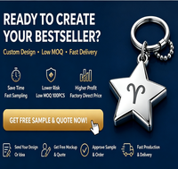 Porte-clés étoile en métal personnalisé, gravure de constellations du zodiaque, cadeau promotionnel, porte-clés en acier inoxydable, logo personnalisé, vente en gros