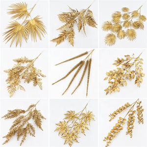 Fiori Artificiali Dorati all'Ingrosso, Decorazioni per Matrimoni, Composizioni Floreali Artificiali, Piante Artificiali Dorate - Product Image 3