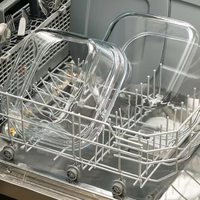 Friteuse à air multifonctionnelle 4-en-1 en verre avec 3 récipients de 6,34/3,38/2,43 qt, couvercle amovible, compatible micro-ondes, congélateur et lave-vaisselle