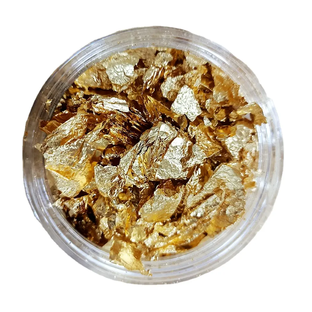 Popular Gold Leaf foil Flakes for cosmetic craft decoration