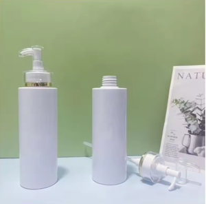 Matte White Cylinder PP Plastic <b>Bottles</b> with Lotion Pump for Cosmetic Use - Product Image 3
