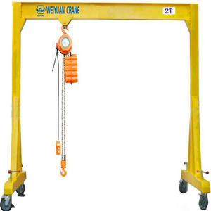 Pont roulant à portique de type portique, capacité 1 tonne, avec char mobile, 1500 kg, 8 m, pont roulant à portique facile à utiliser, palan électrique 2-8 m - Product Image 3