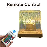 Lampe de table LED à commande tactile sans fil à ondes d'eau cristallines dynamiques, abat-jour en acrylique, projecteur RGB rechargeable pour l'étude et la lecture