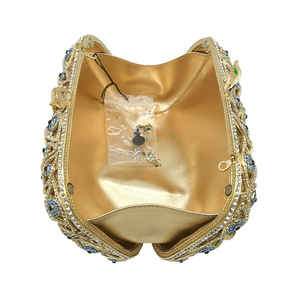 Pochette de soirée luxueuse pour femme, ornée de strass et d'un motif œil protecteur, sac à main scintillant avec pierres précieuses pour mariage et fête - Product Image 5