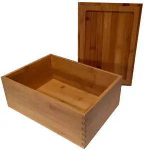 大型枫木纪念品储物盒带盖竹燕尾储物盒家庭办公用木盒