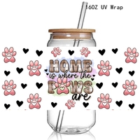 Vente en gros 100 + chat maman UV DTF tasse Wrap transferts autocollants chat amoureux maman UV tasse Wraps autocollants chat patte impression décalcomanie pour 16OZ