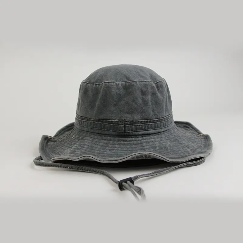 2024 nueva moda personalizada Denim pesca senderismo Camping jardín granja sombreros protección ala cubo sombrero para el sol para hombres y mujeres