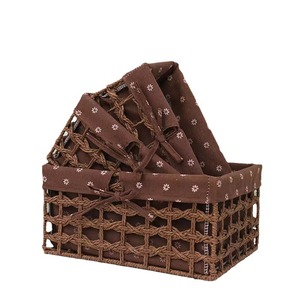 Woven Storage <b>Baskets</b> Rectangle Handmade Non Woven Fabric For Toys Cosmetics Entryway Dormitory Organizer - Product Image 5