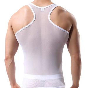 Camiseta sin mangas sexy para <span class=keywords><strong>hombre</strong></span>, transparente, ultrafina, de malla <span class=keywords><strong>el</strong></span>ástica, ajustada, moldeadora, transpirable, lencería sexy. - Product Image 5