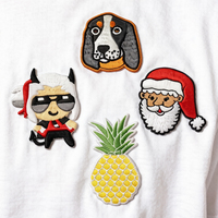 Écussons brodés personnalisés haute densité, badges en tissu lettres, écussons tissés à coudre motif arc-en-ciel dessin animé pour accessoires de sweats à capuche