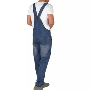 Men's Plus Size Classic Denim Bib Overalls Relaxed Fit Straight Leg Multi Pocket Vintage Workwear <strong>Dungarees</strong> - Product Image 2