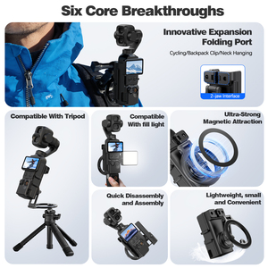 Nouveau support d'accessoires pour caméra sportive, cage métallique magnétique compatible avec <span class=keywords><strong>DJI</strong></span> <span class=keywords><strong>Osmo</strong></span> <span class=keywords><strong>Pocket</strong></span> 4/4Pro, emballé - Product Image 3
